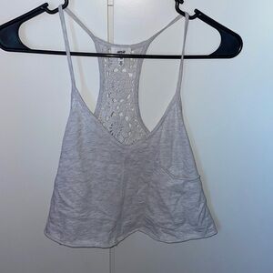 Aerie Gray Cotton Tank Top